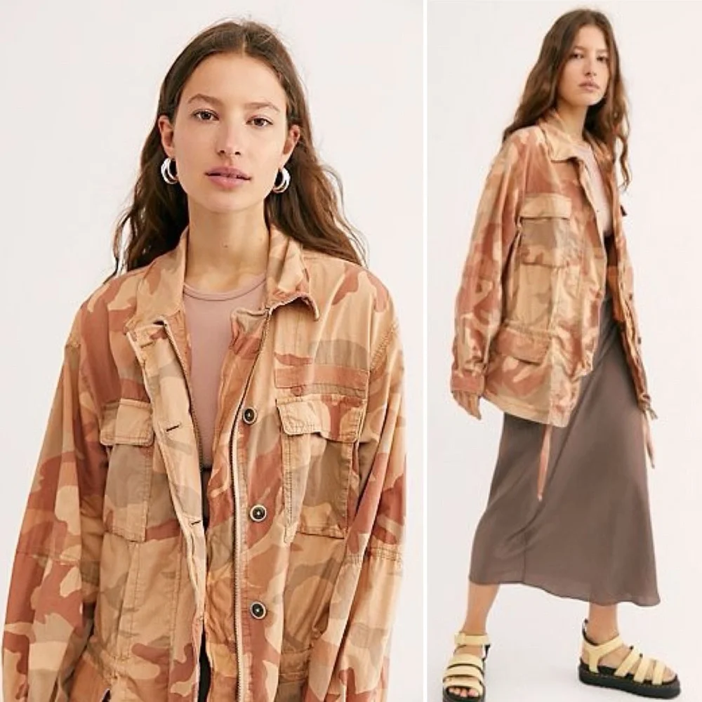 Free People Lead The Way Slouchy Camo Utility Jacket - Picture 6 of 13